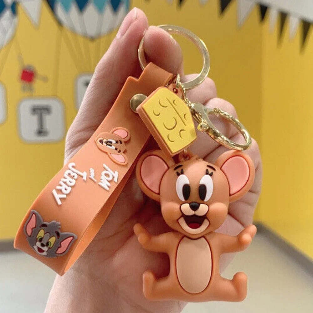 Tom and Jerry Mouse Key Chain Key Ring Cartoon Character Figurine Keychain Gift